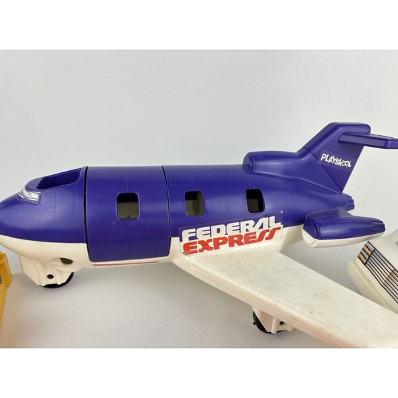 Vintage‎ 1984 PlaySkool Air Cargo Playset #295 Federal Express FedEx Plane Van - Picture 6 of 15